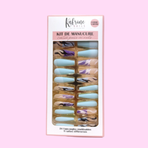 PRESS ON NAILS- COFFIN EXTRÊME MOTIFS FLAMME