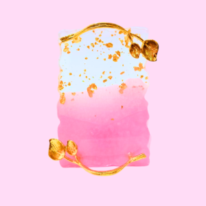 SUPPORT EN MARBRE- ROSE & DORE