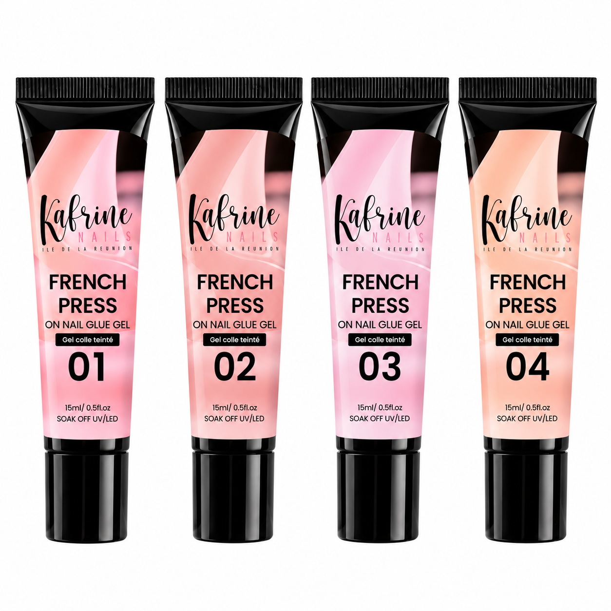 FRENCH PRESS – Gel colle teinté pour capsules américaines – 15 ml